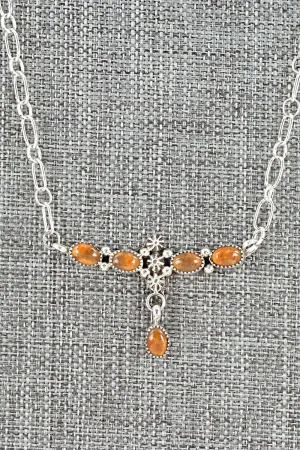 Sponge Coral & Sterling Silver Necklace - Loretta Smith