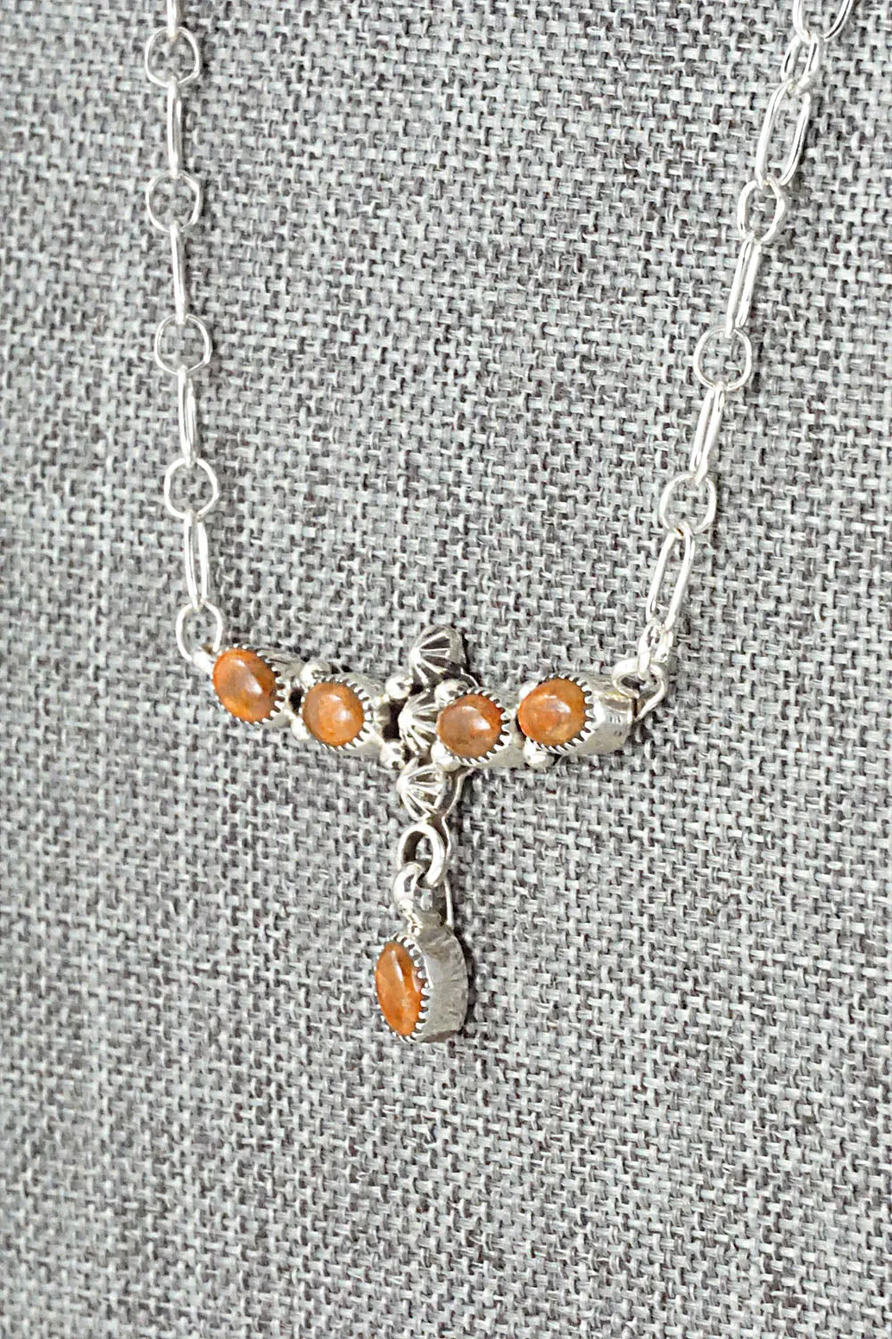 Sponge Coral & Sterling Silver Necklace - Loretta Smith