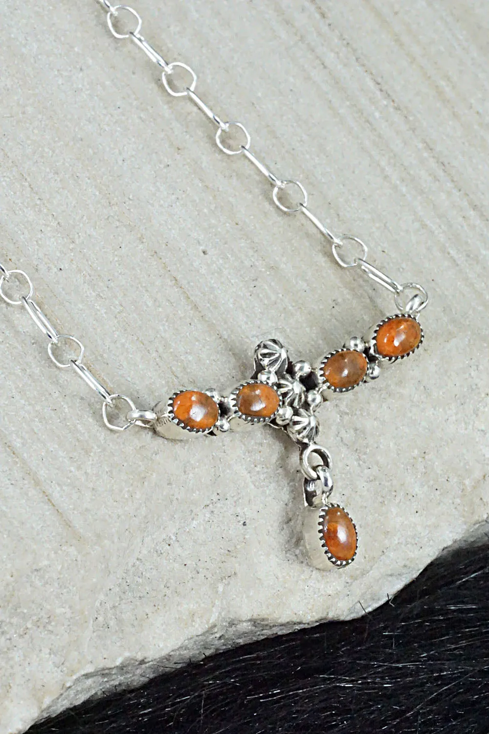 Sponge Coral & Sterling Silver Necklace - Loretta Smith
