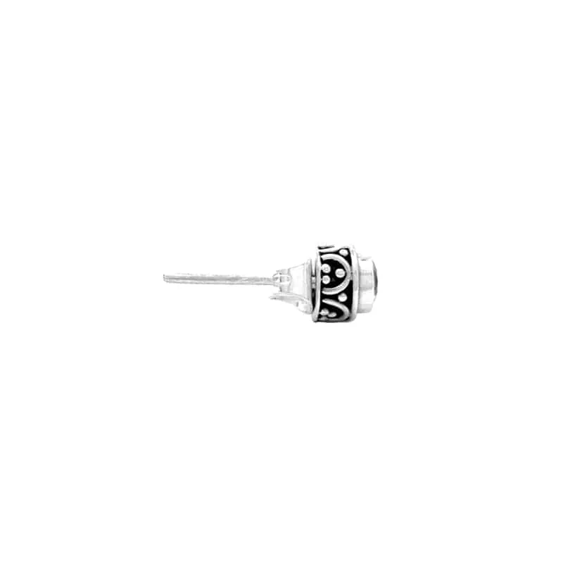 Sterling Silver Bali Stud with Peridot