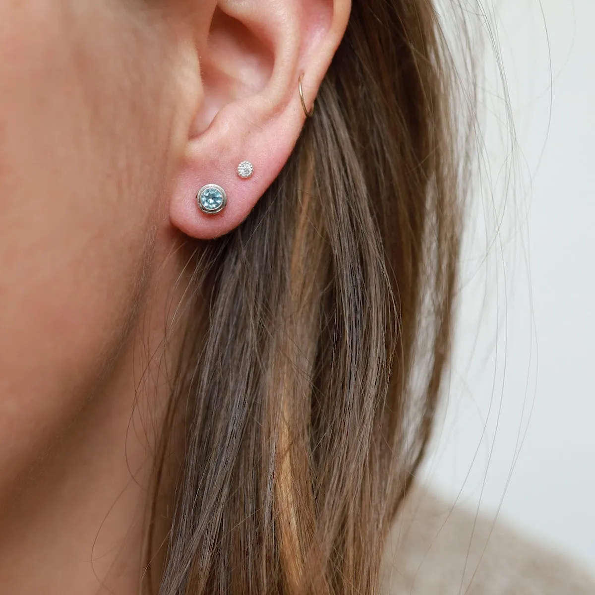 Sterling Silver Bali Stud with Peridot