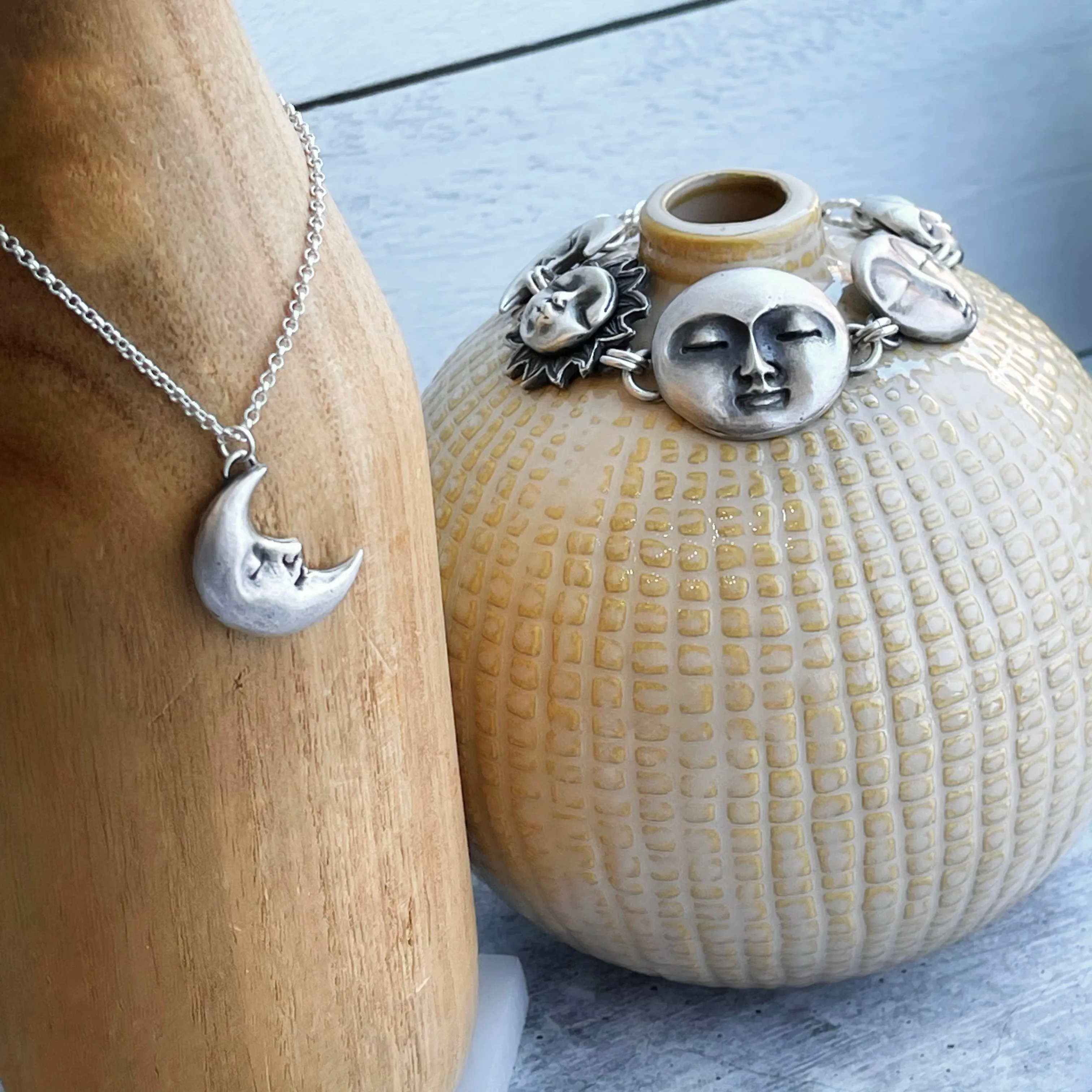 Sterling Silver Crescent Moon Necklace