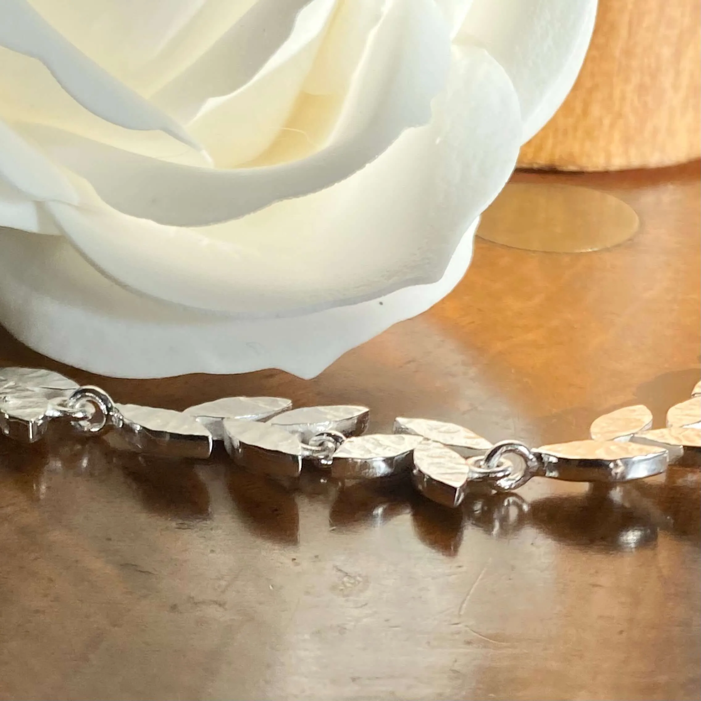Textured Leaves Sterling Silver Bracelet