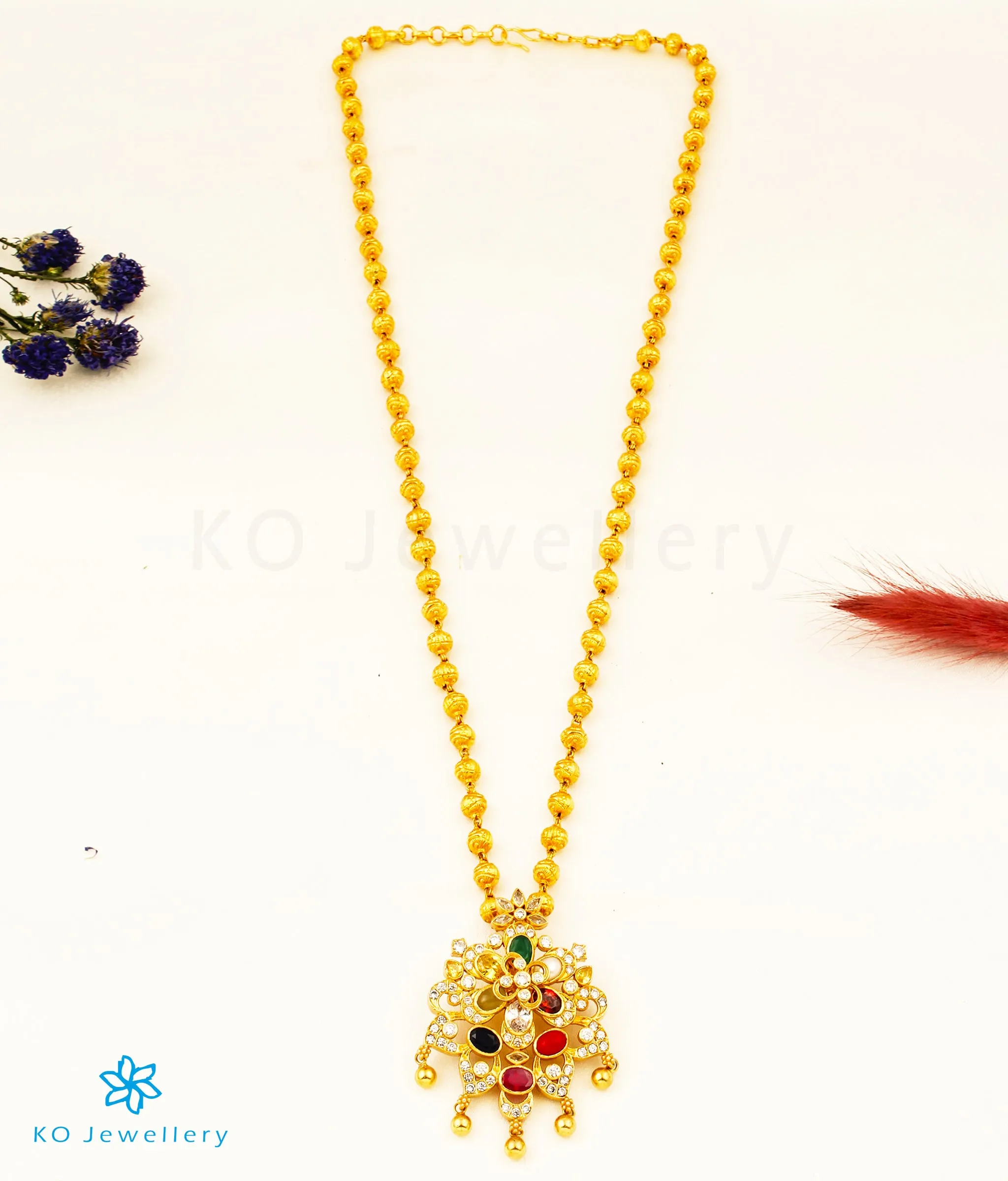 The Divyak Silver Navratna Necklace