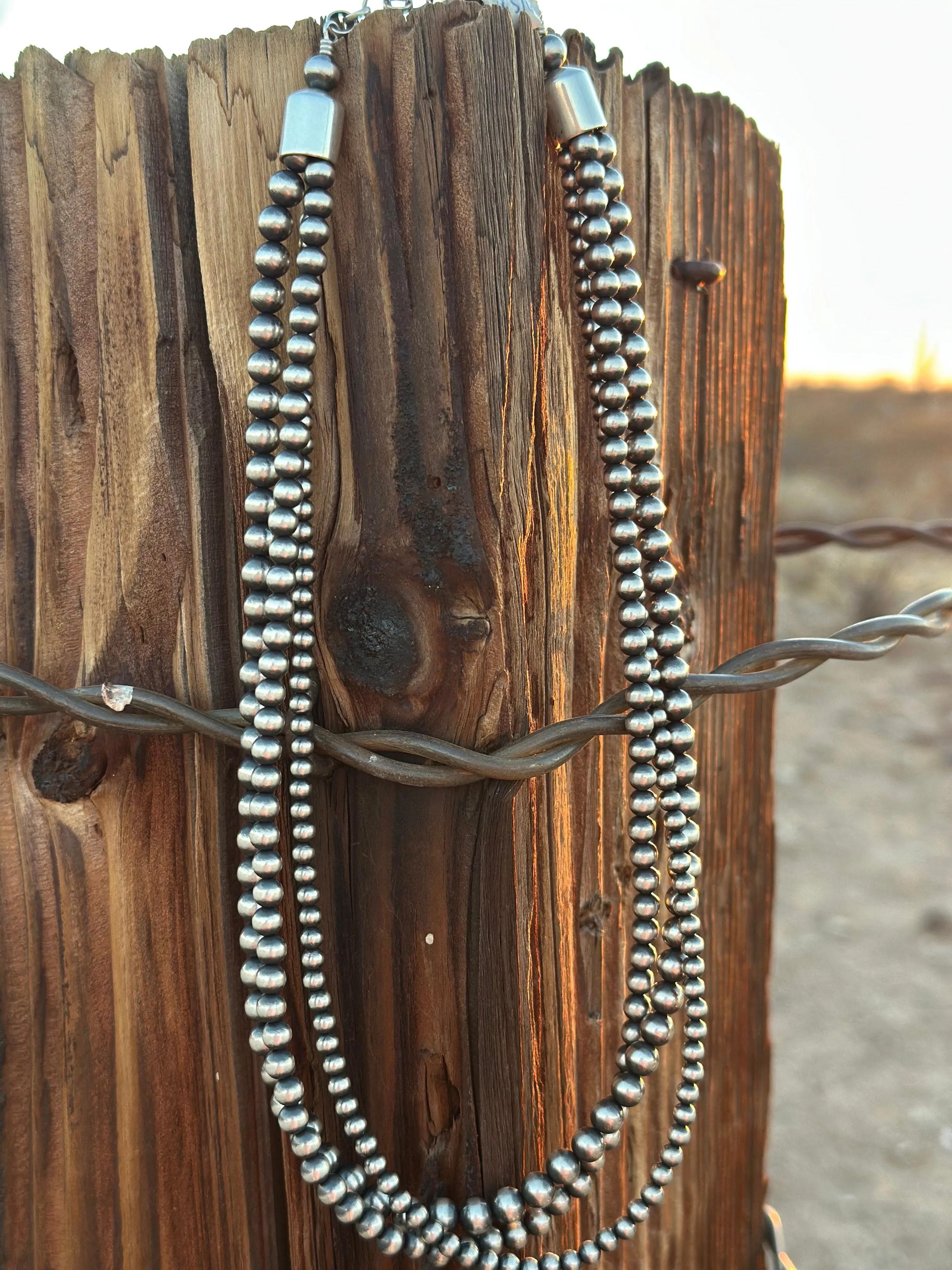 The Must Have 3 Strand Sterling Silver NA Made Pearl Necklace