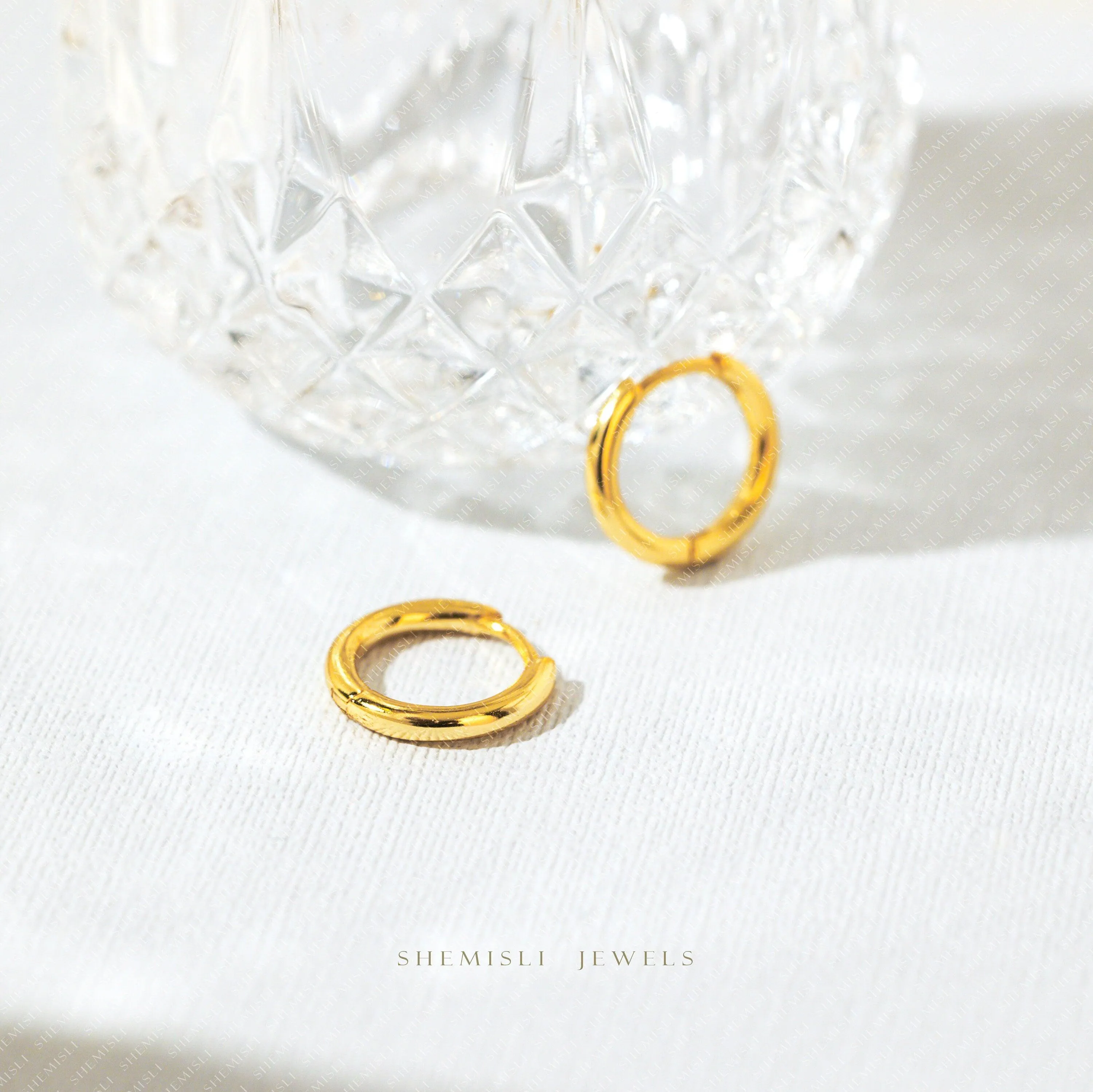 Thin 1.6mm thick Hoops for Ear, Huggies 5, 6, 7, 8, 9, 10, 12mm, Gold, Silver, SHEMISLI - SH545, SH546, SH547, SH548, SH549, SH550, SH552