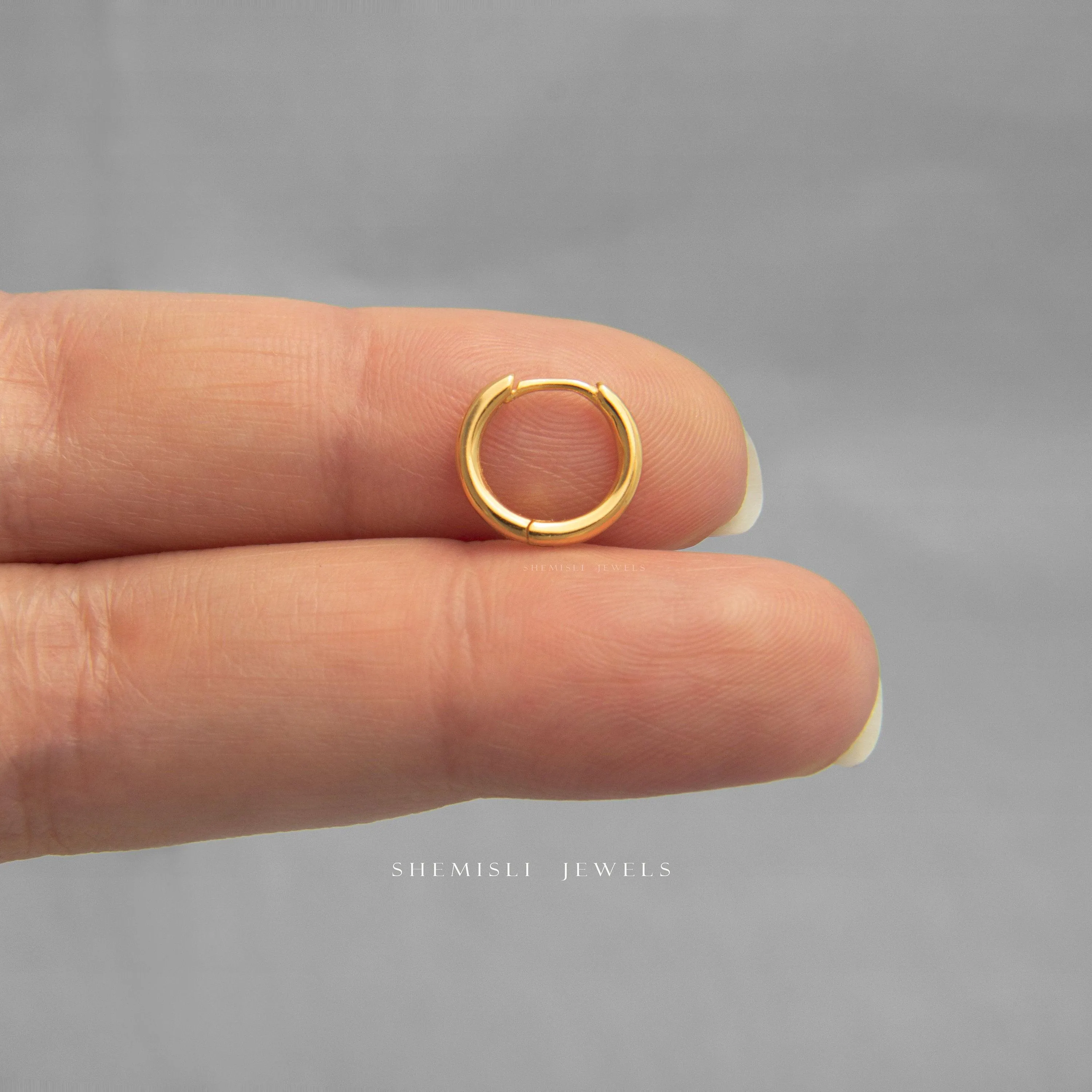 Thin 1.6mm thick Hoops for Ear, Huggies 5, 6, 7, 8, 9, 10, 12mm, Gold, Silver, SHEMISLI - SH545, SH546, SH547, SH548, SH549, SH550, SH552