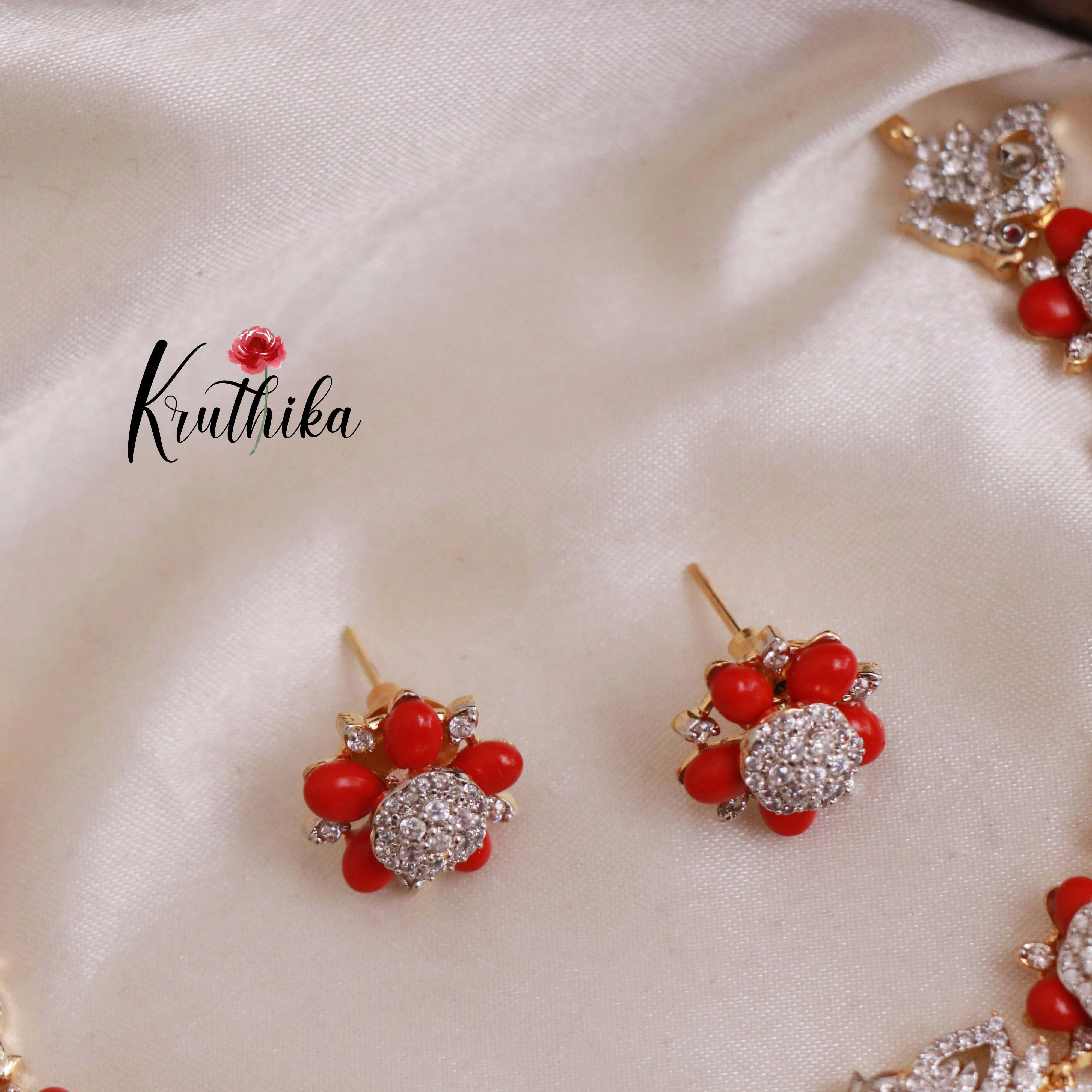 Trendy Premium Coral Stone Peacock Necklace NC1788
