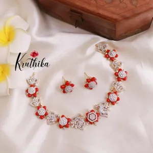 Trendy Premium Coral Stone Peacock Necklace NC1788