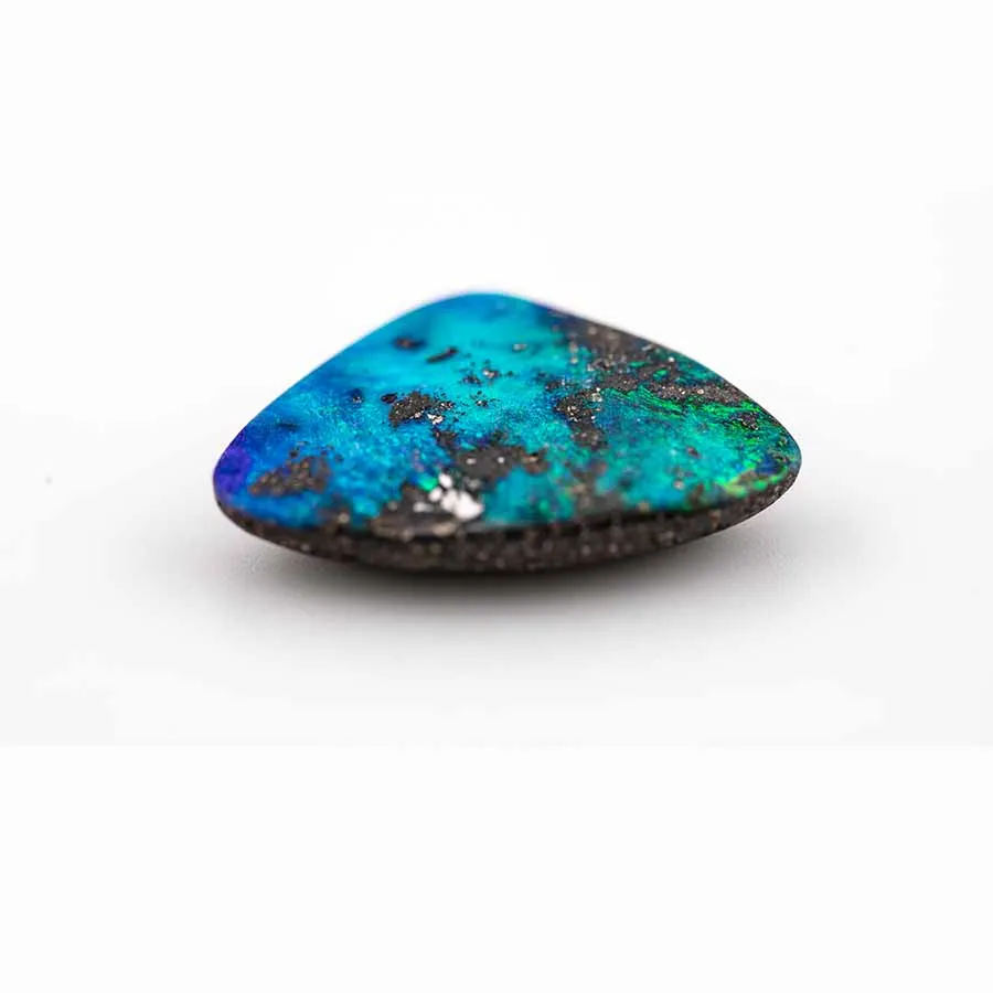 Triangle Natural Australian Boulder Opal Loose Gemstone Green& Blue 9.44ct