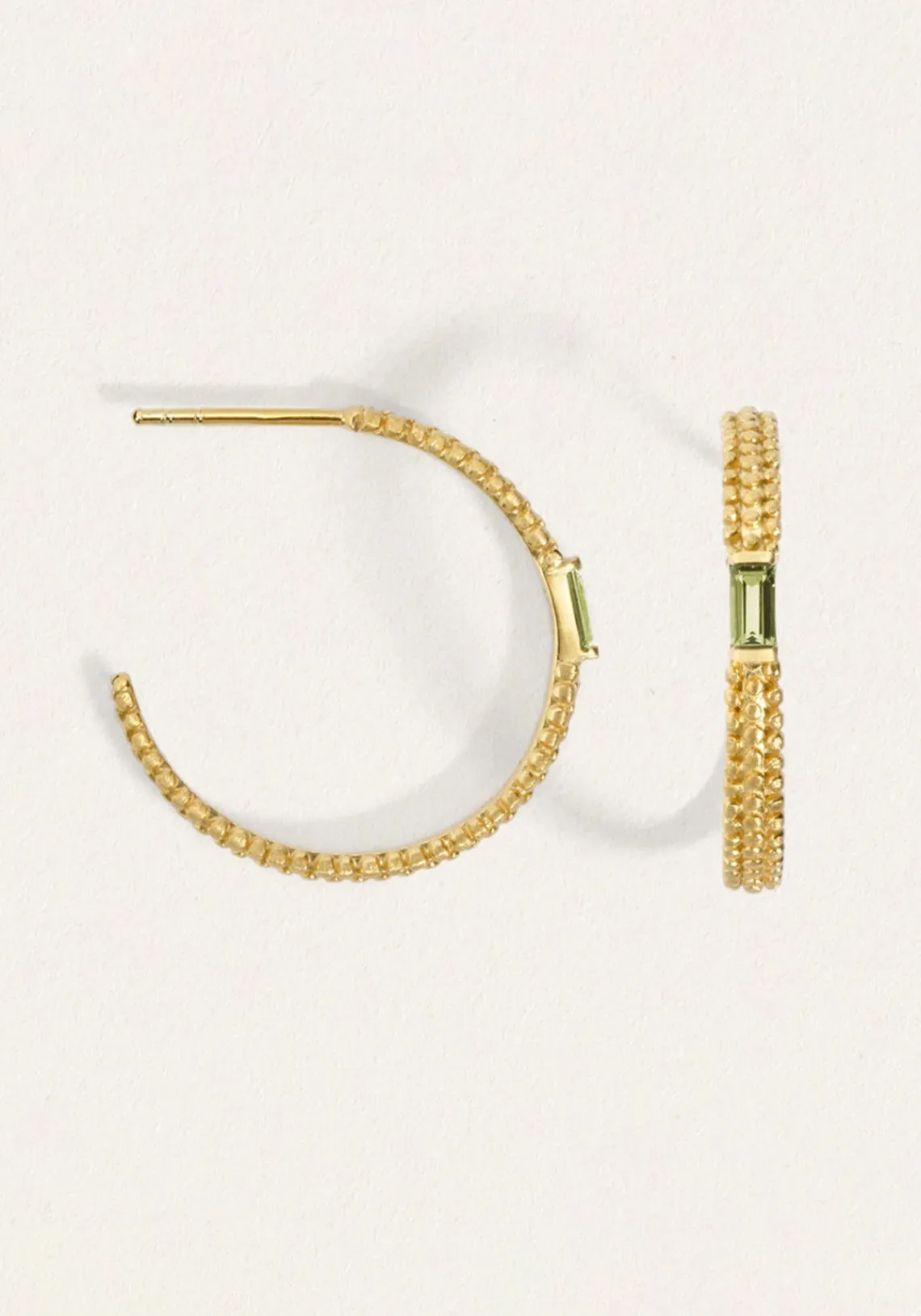 VASHTI PERIDOT HOOPS GOLD