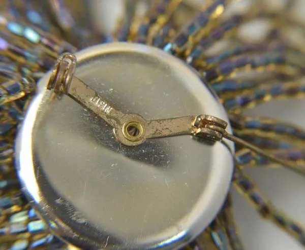 Vintage Lion's Head Waterfall Iridescent Topaz Brooch