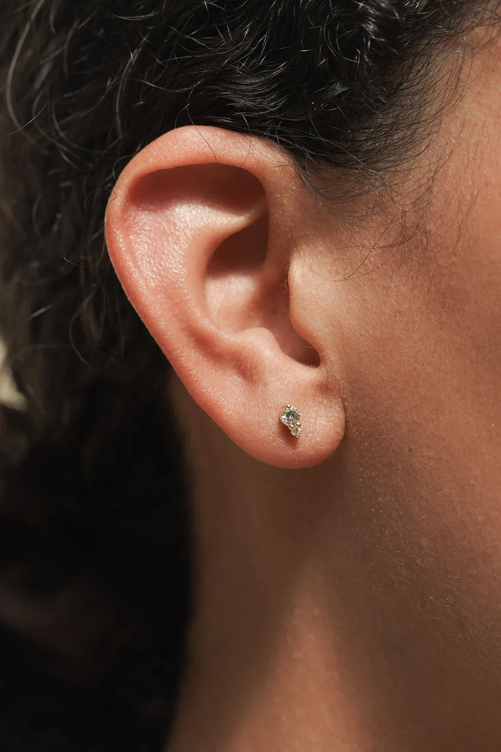 White Sapphire   Diamond Accent Studs