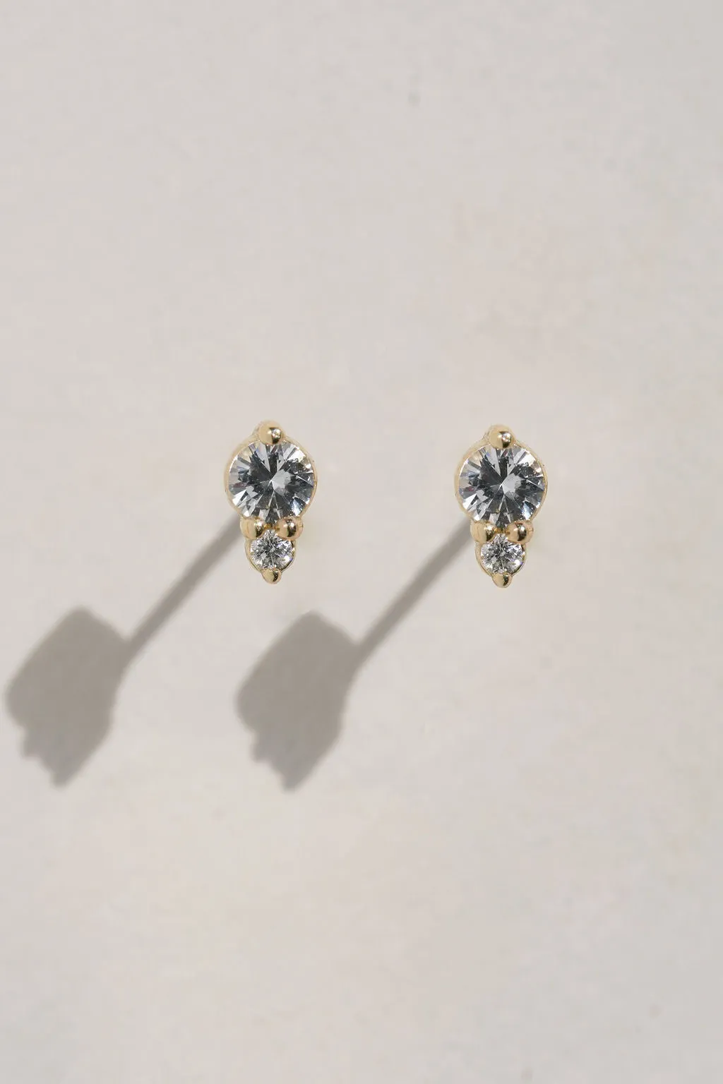 White Sapphire   Diamond Accent Studs