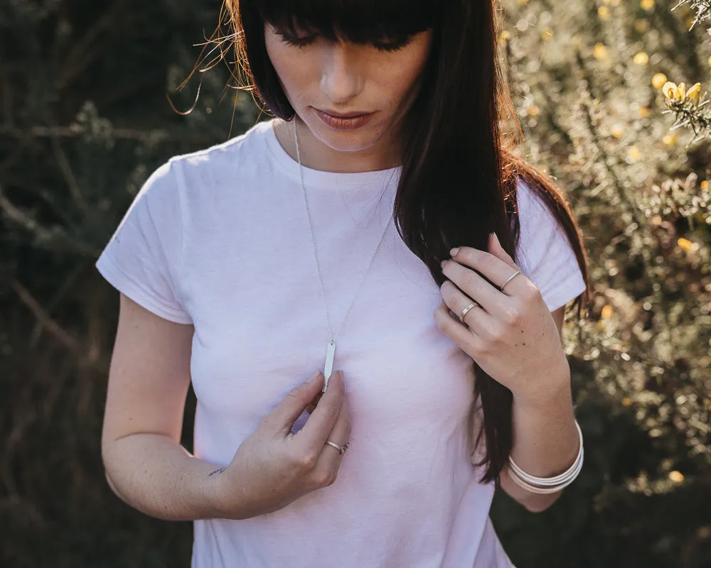 Woodland & Diamond Drop Necklace in Yellow Gold