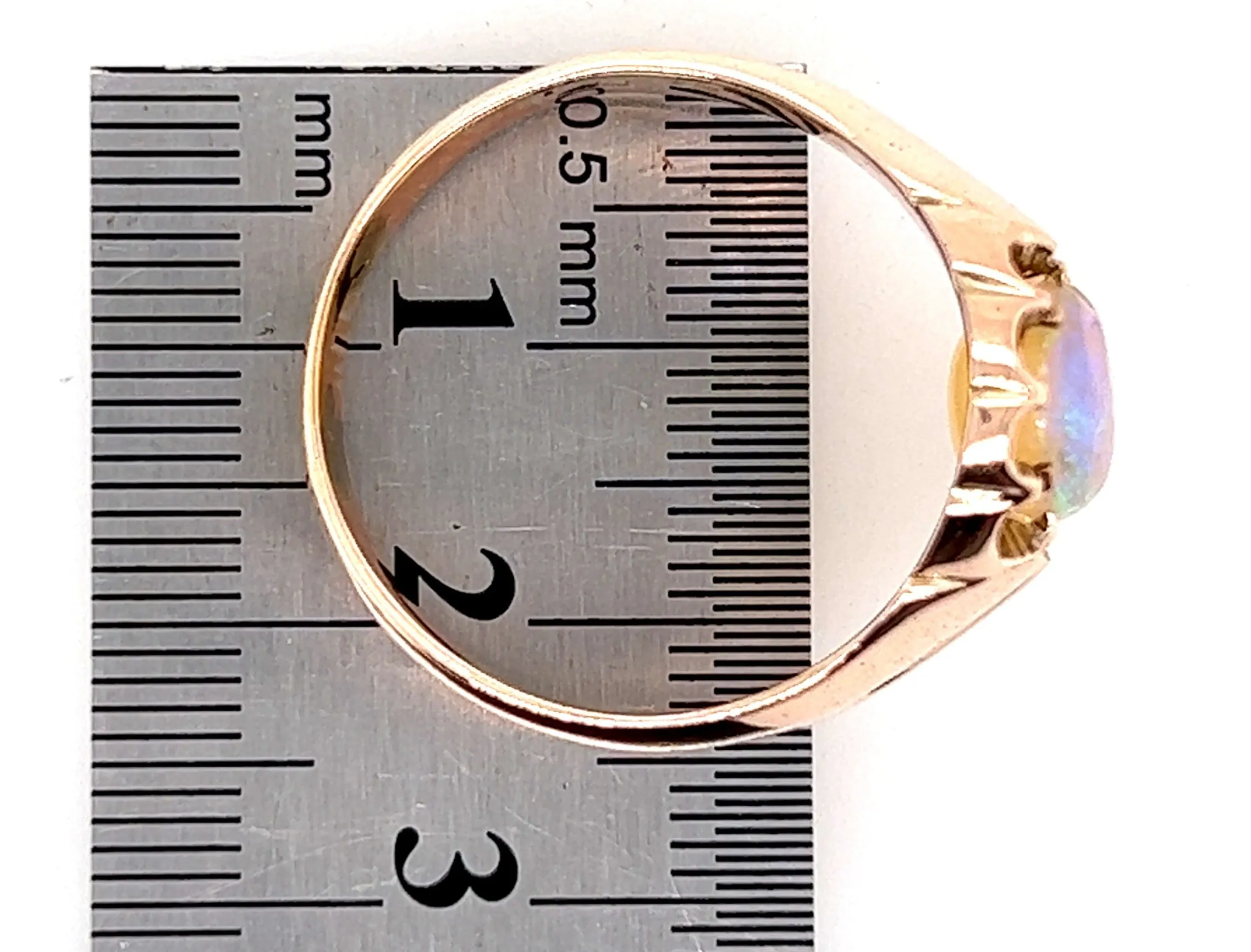 Yellow Gold & White Crystal Opal Ring