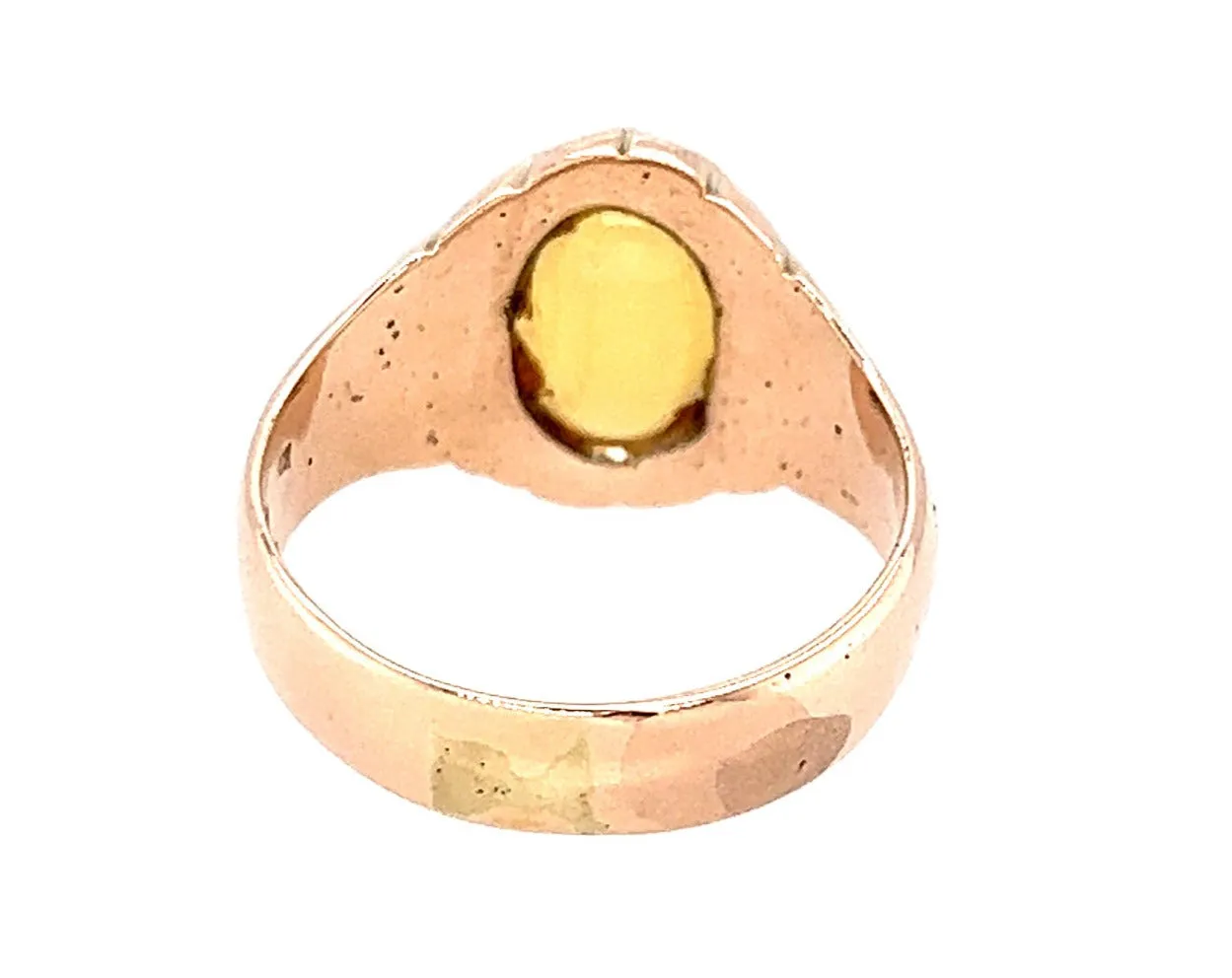 Yellow Gold & White Crystal Opal Ring