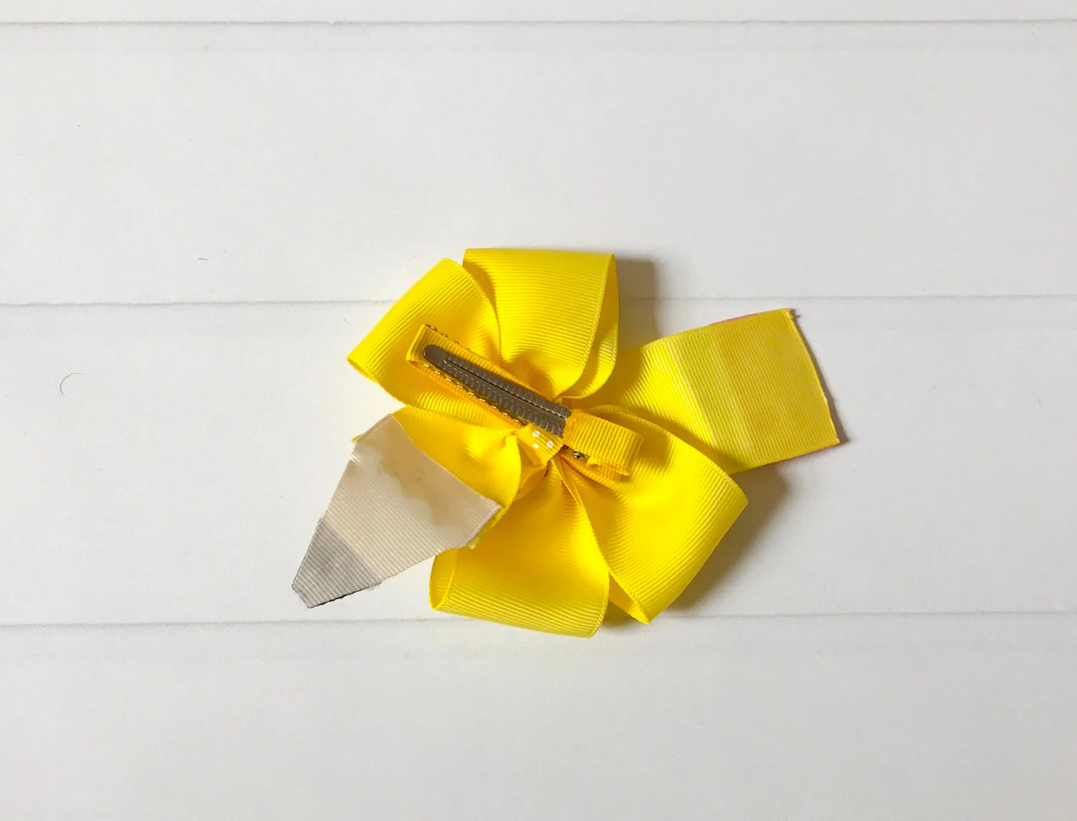 Yellow Pencil Pinwheel Hair Bow I The Enchanted Magnolia